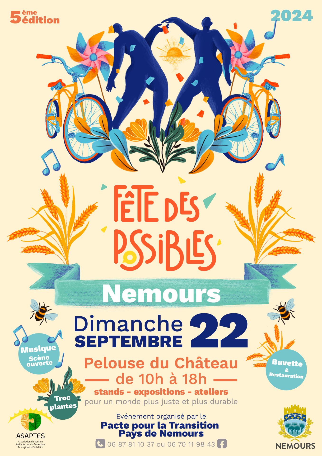 Dimanche 22 septembre 2024, de 10h à 18h, sur la Pelouse du Château de Nemours.