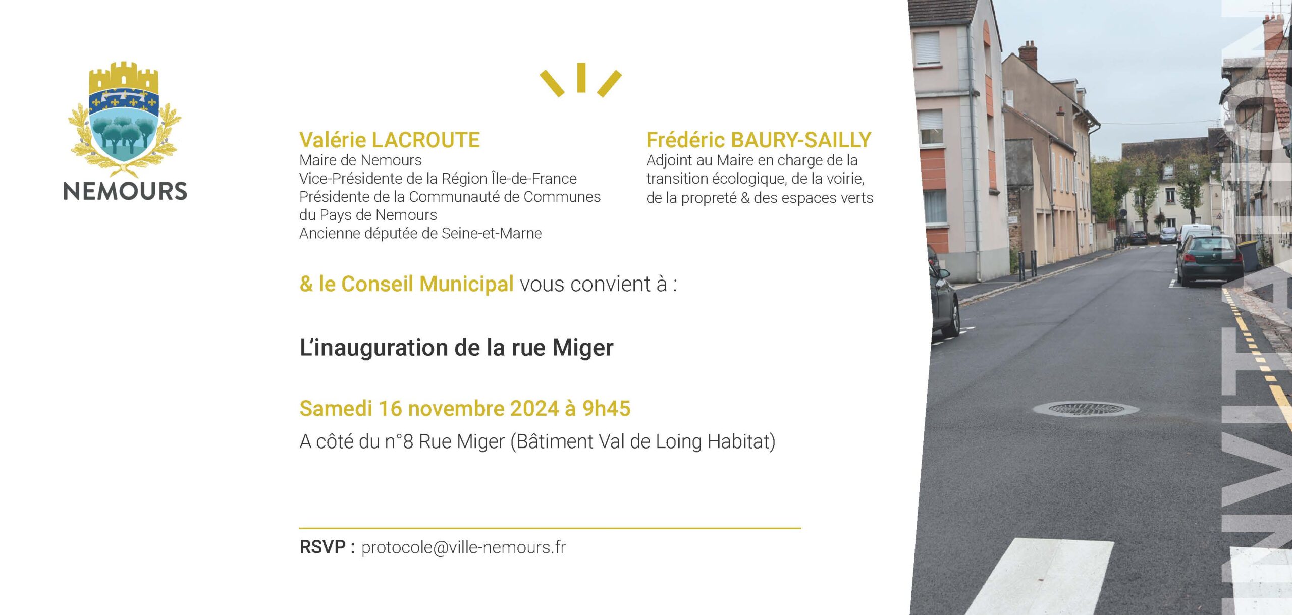 Invitation - Inauguration rue Miger - 2024